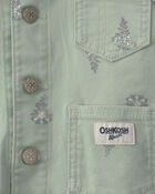 Baby Girl Floral Canvas Jacket - Green, image 2 of 3 slides