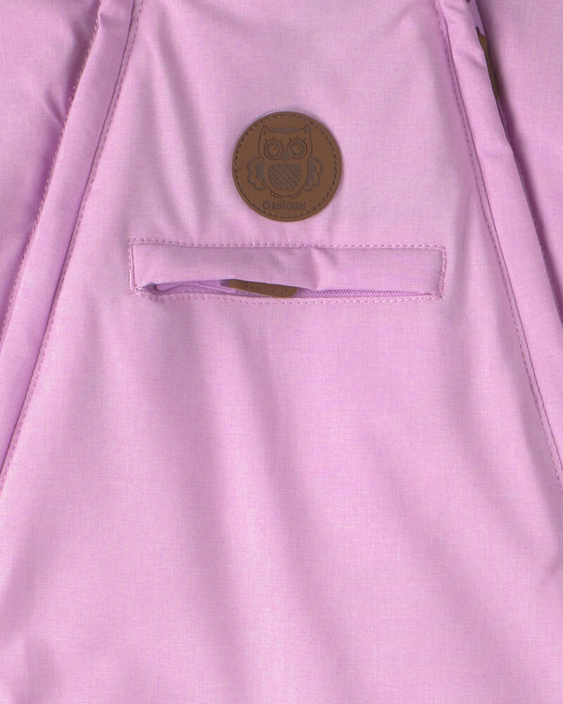 Baby Girl Solid 1 Piece Snowsuit- Lilac, image 3 of 3 slides