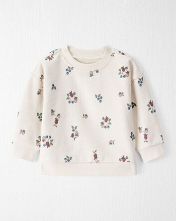 Baby Organic Cotton French Terry Sweatshirt in Berry Blossom Print, 