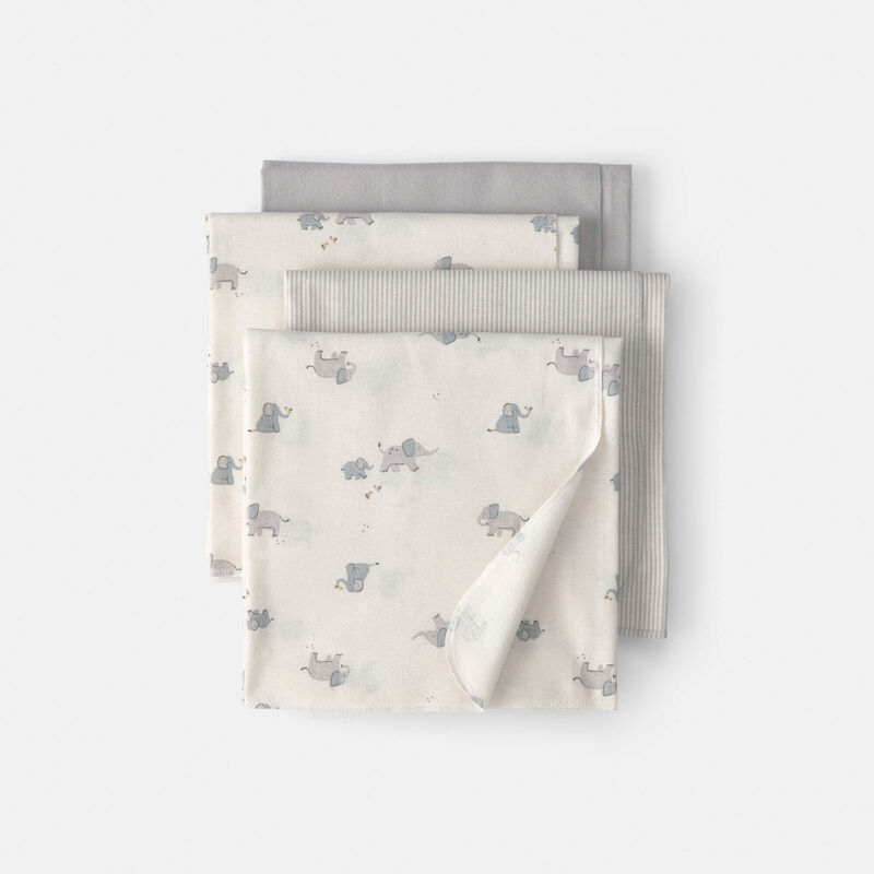 Baby 4-Pack dinosaur Receiving Blankets - Grey/Ivory | Carter’s Oshkosh Canada