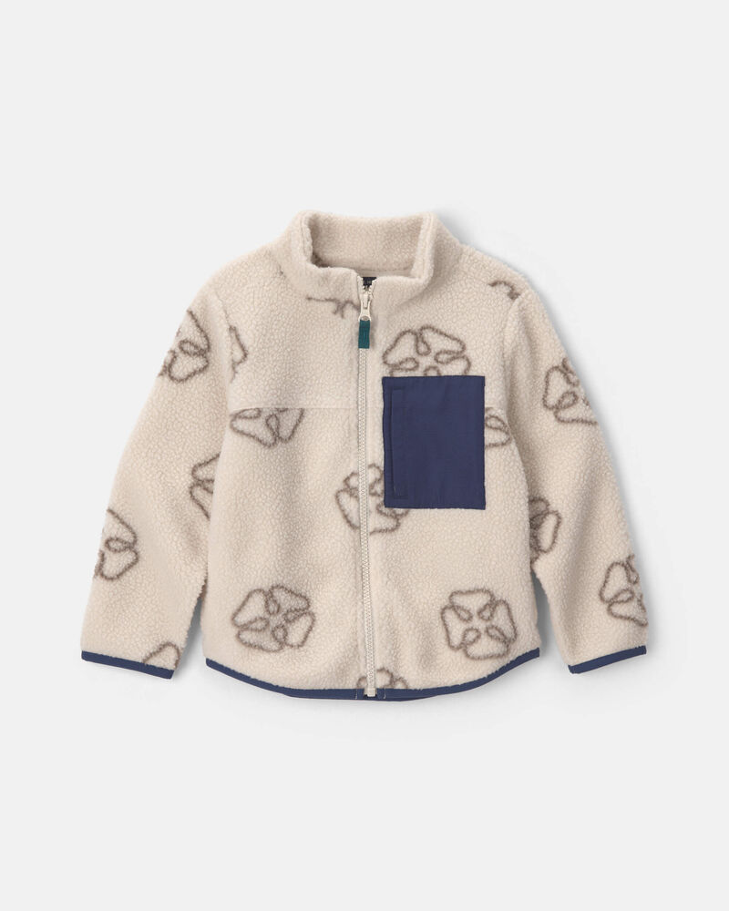 Blouson en molleton &agrave; fermeture &agrave; glissi&egrave;re &agrave; logo  &ndash; Bleu marine, image 1 sur 2 diapositives
