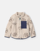 Blouson en molleton &agrave; fermeture &agrave; glissi&egrave;re &agrave; logo  &ndash; Bleu marine, image 1 sur 2 diapositives