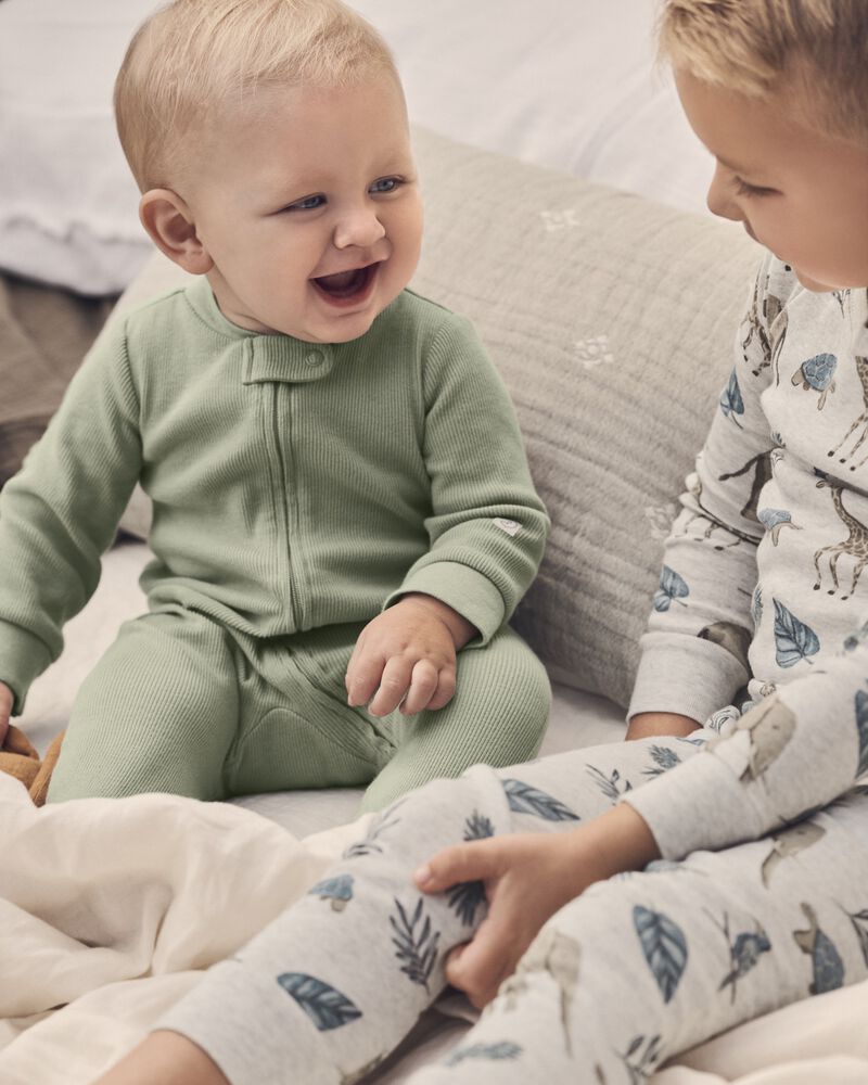 Baby Organic Cotton Rib Sleeper, image 4 of 5 slides