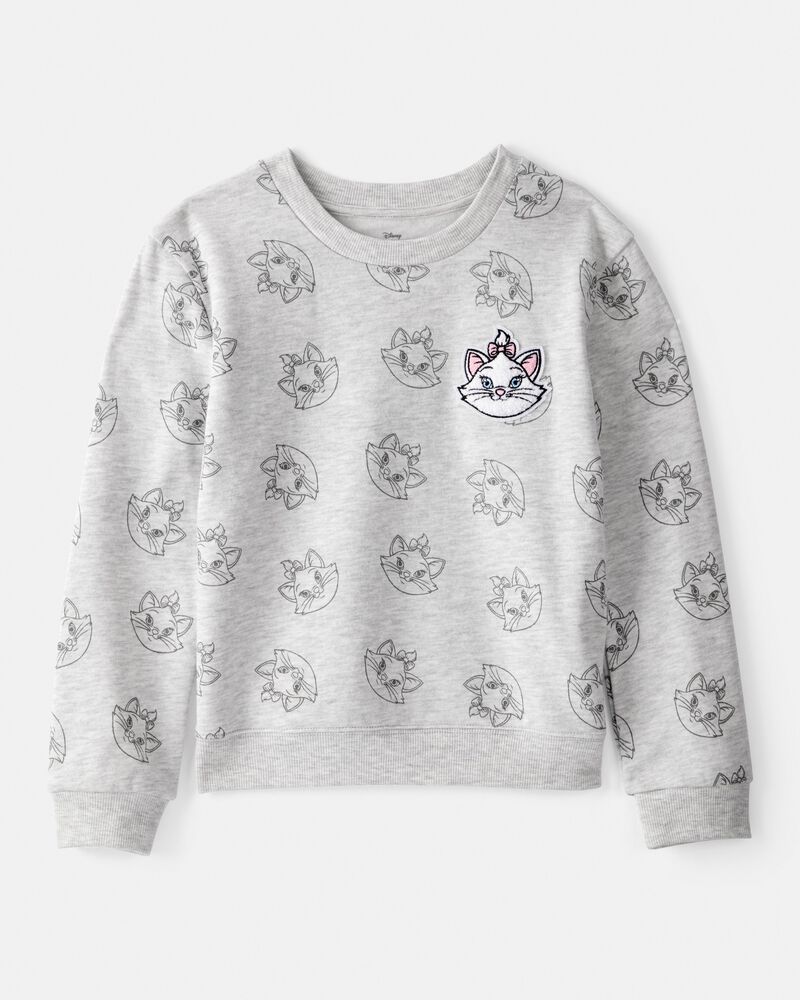 Girls Aristocats Marie Pullover Sweatshirt - Grey, image 1 of 2 slides
