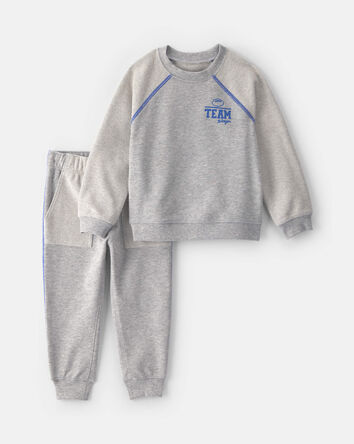 Baby Boy 2-Piece 'Team Player' French Terry Sweatshirt & Pant Set - Grey, 