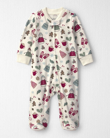 Baby Girl Organic Cotton Pyjamas in Winter Wonderland, 