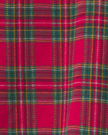 Girls Bow Plaid Skort - Red, 