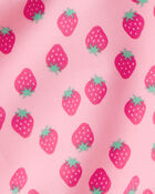 Toddler Girl 3-Piece Strawberry Rashguard Swimsuit Set - Pink, image 5 of 6 slides