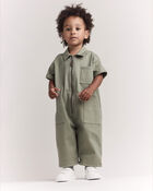 Toddler Day Out™ Jumpsuit - Olive, image 1 of 7 slides
