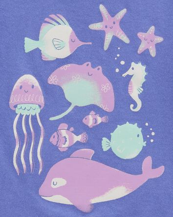 T-shirt à imprimé d’animaux marins, 