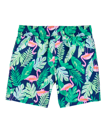 Kid Tropical Print Swim Trunks, 