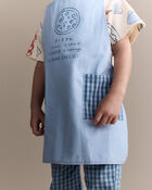 Toddler Pizza Apron with Otter Pockets - Blue, image 3 of 6 slides