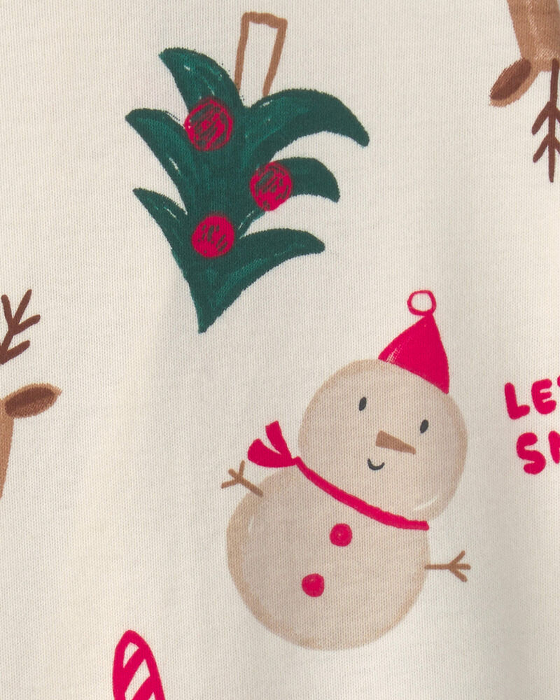 B&eacute;b&eacute; - Grenouill&egrave;re en 100&nbsp;% coton avec fermeture &agrave; glissi&egrave;re double sens &agrave; th&egrave;me No&euml;l &ndash; Cr&egrave;me, image 5 sur 5 diapositives
