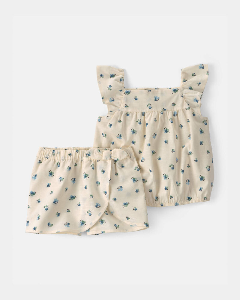 Toddler Girl 2-Piece Floral Tank Top & Skirt Set, image 1 of 3 slides