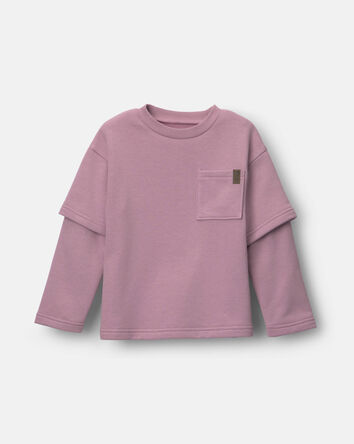 Toddler Long-Sleeve Layered Top - Mauve, 
