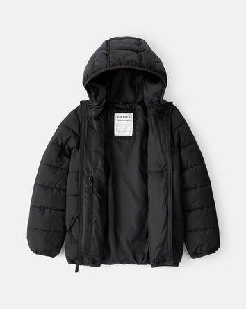 Boys Midweight Packable Puffer - Black, 