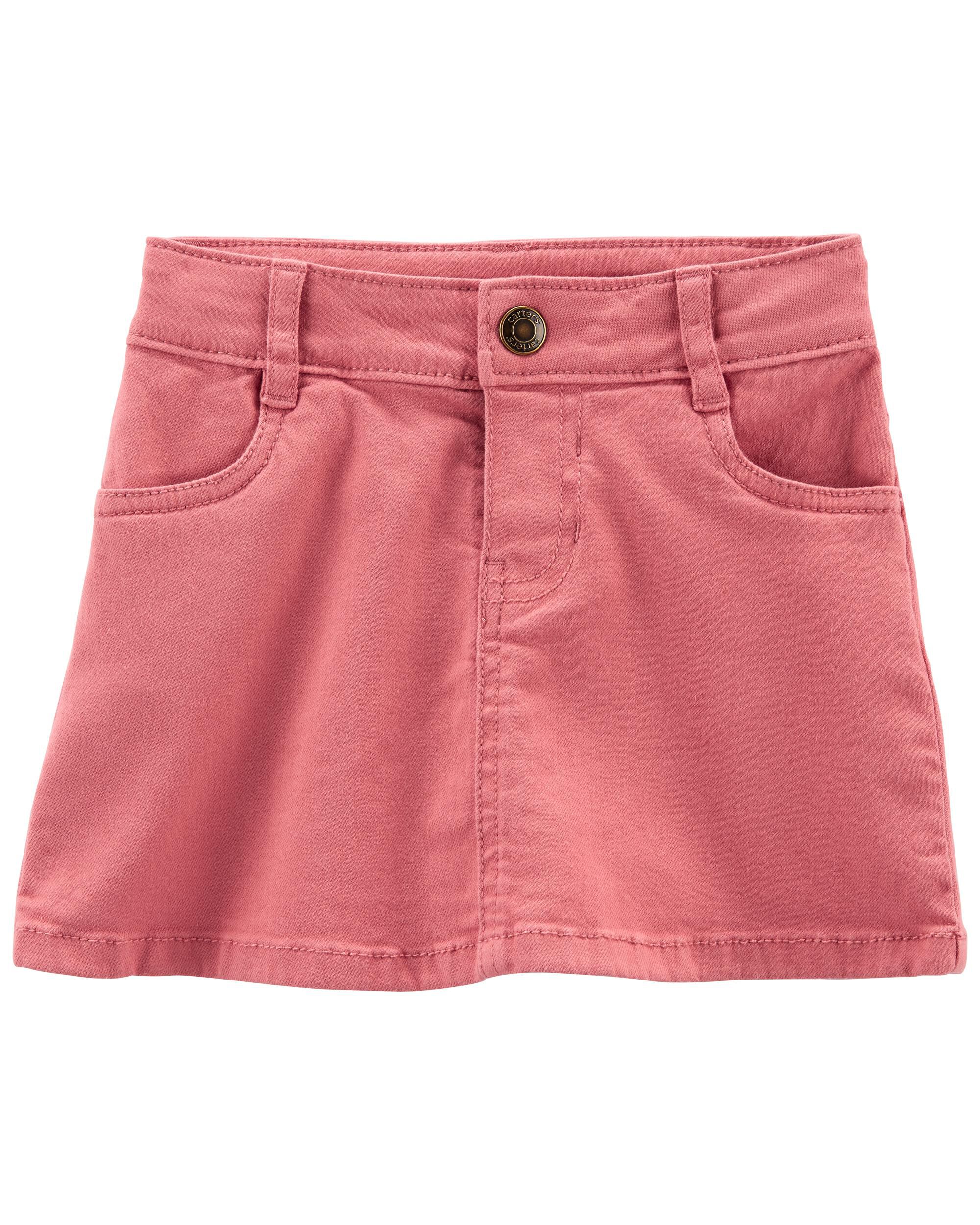 Blush pink hot sale denim skirt