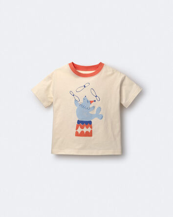 Tout-petit - T-shirt d&eacute;contract&eacute; &agrave; imprim&eacute; jonglerie - Cr&egrave;me, 