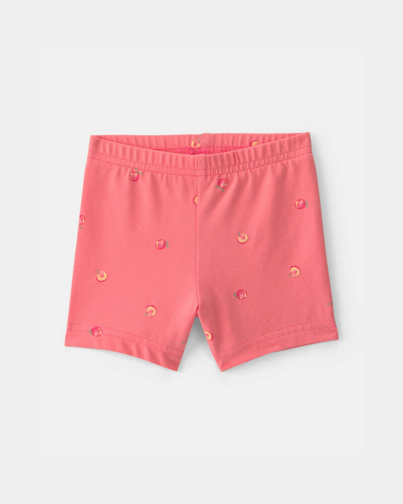 Baby Girl Peach Bike Shorts - Coral, image 1 of 4 slides