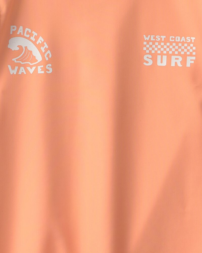 Ensemble 2 pi&egrave;ces haut dermoprotecteur &agrave; manches longues et short maillot de bain &agrave; motif tropical pour gar&ccedil;on - Orange/Vert, image 4 sur 7 diapositives