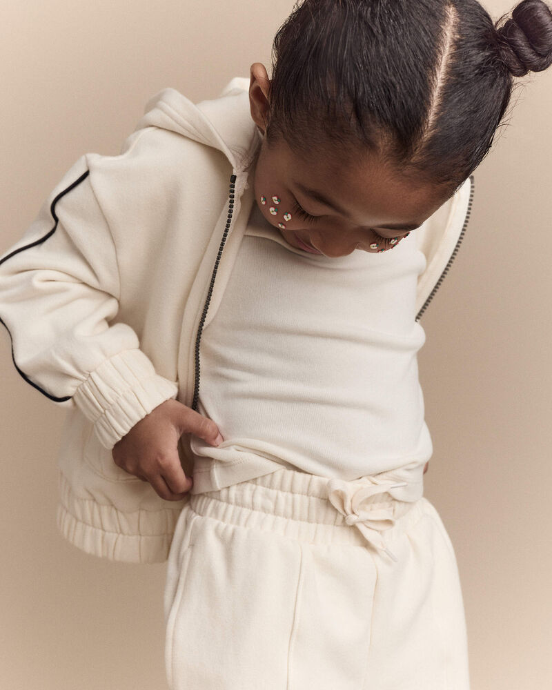 Toddler Girl Dolman-Sleeve Miriam Tee - Cream, image 3 of 7 slides
