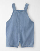 B&eacute;b&eacute; - Salopette courte en chambray de coton biologique, image 3 sur 5 diapositives
