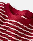 Toddler Waffle Knit Pyjamas Set Made with Organic Cotton in Stripes, image 2 of 4 slides