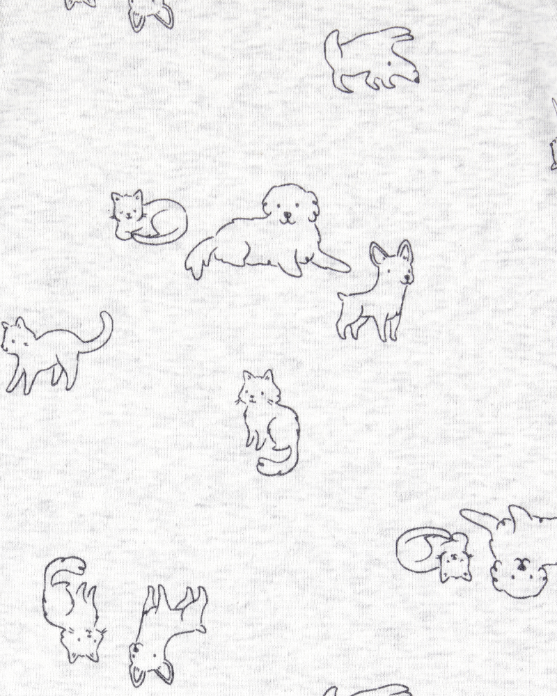 Bébé Emballage multiple de 4 cache-couches à manches longues à motifs d’animaux de compagnie, image 4 sur 6 diapositives
