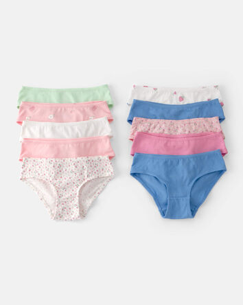 Filles - Emballage de 10 culottes hipster imprime fruits- Multicolore , 
