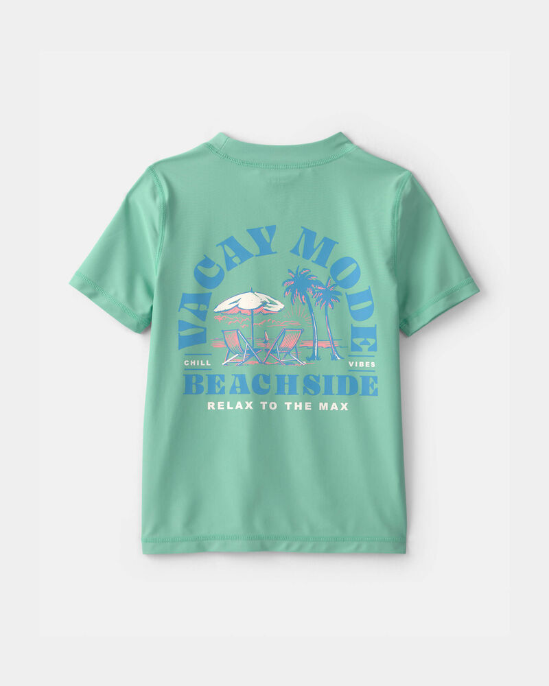 Boys Palm Tree Tropical Short-Sleeve Rashguard - Green, image 2 of 5 slides