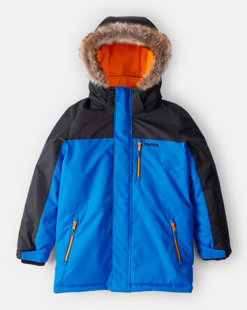 Garçons - Parka garçon à capuche d'hiver - Bleu, 