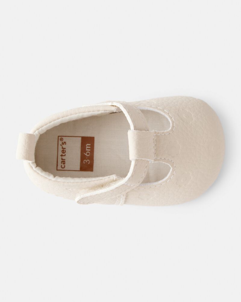 Baby Girl Flower Mary Jane Shoes - Cream, image 4 of 6 slides