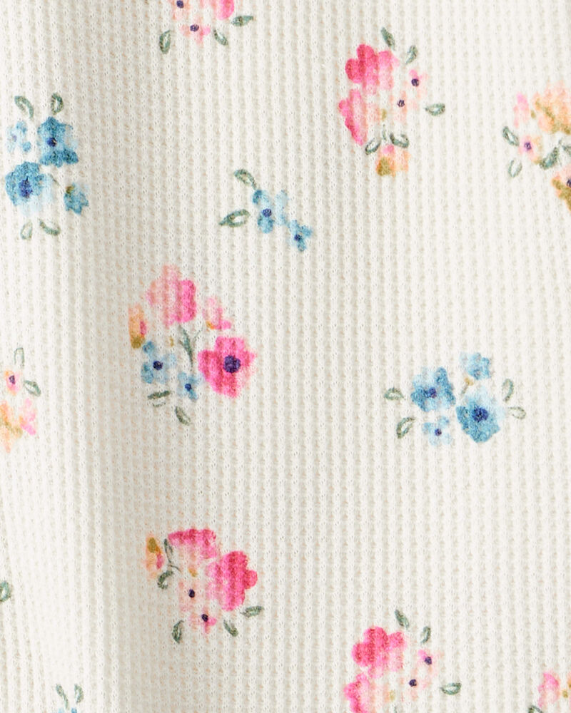 Baby Girl Floral Cotton Long-Sleeve Snug Fit 1-Piece pyjamas - White, image 3 of 4 slides