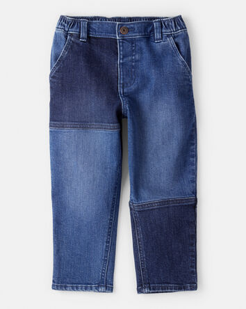 Toddler Boy Dark Wash Patchwork Jeans, 