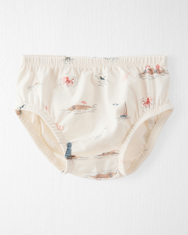 Baby Organic Cotton Coastal-Print Dress, image 3 of 5 slides