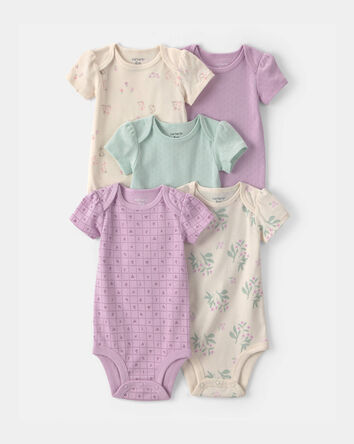 Baby Girl 5-Pack Floral Multipack Bodysuits, 