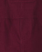 Baby Boy 2-Piece Holiday Corduroy Long-Sleeve Overall Set - Burgundy/Grey, image 4 of 6 slides