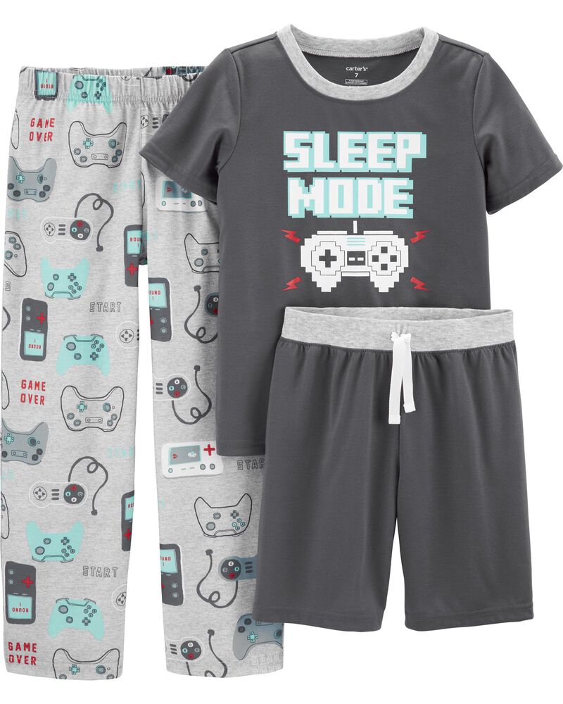 Pyjamas 3 pièces en polyester à motif jeu vidéo