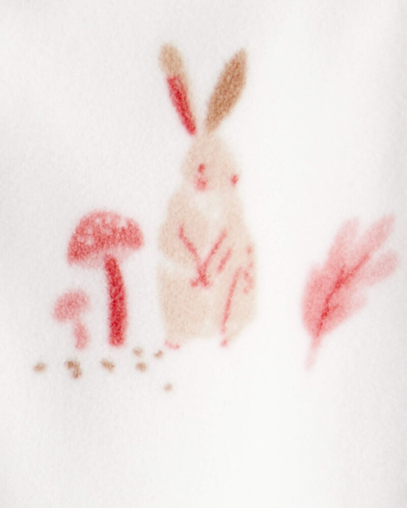 Tout-petit fille - Pyjama 1 pi&egrave;ce &agrave; pieds en molleton &agrave; motif de lapin, image 2 sur 2 diapositives