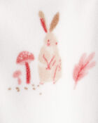 Tout-petit fille - Pyjama 1 pi&egrave;ce &agrave; pieds en molleton &agrave; motif de lapin, image 2 sur 2 diapositives