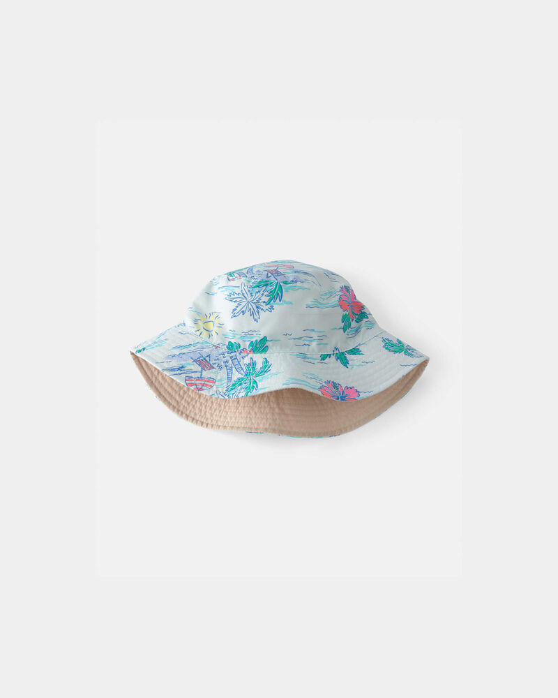 Tout-petit - Chapeau de soleil r&eacute;versible vert/motif tropical pour gar&ccedil;on , image 1 sur 3 diapositives