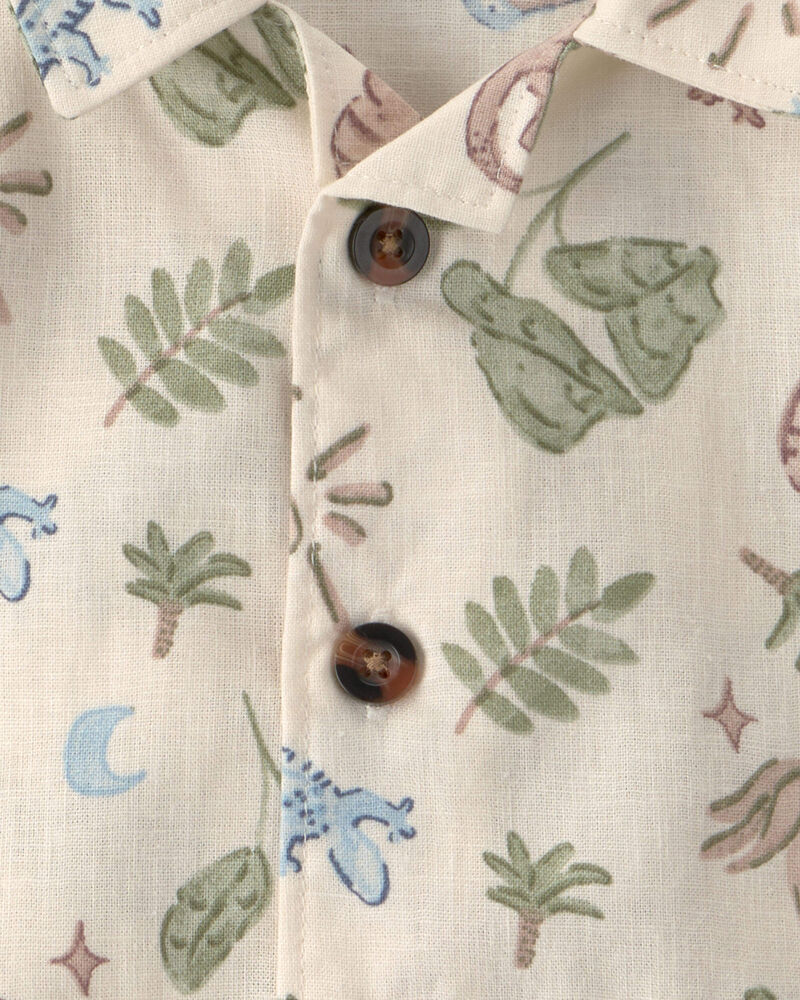 B&eacute;b&eacute; gar&ccedil;on - Ensemble 3 pi&egrave;ces haut &agrave; manches courtes et short, motif du d&eacute;sert - Brun, image 3 sur 3 diapositives