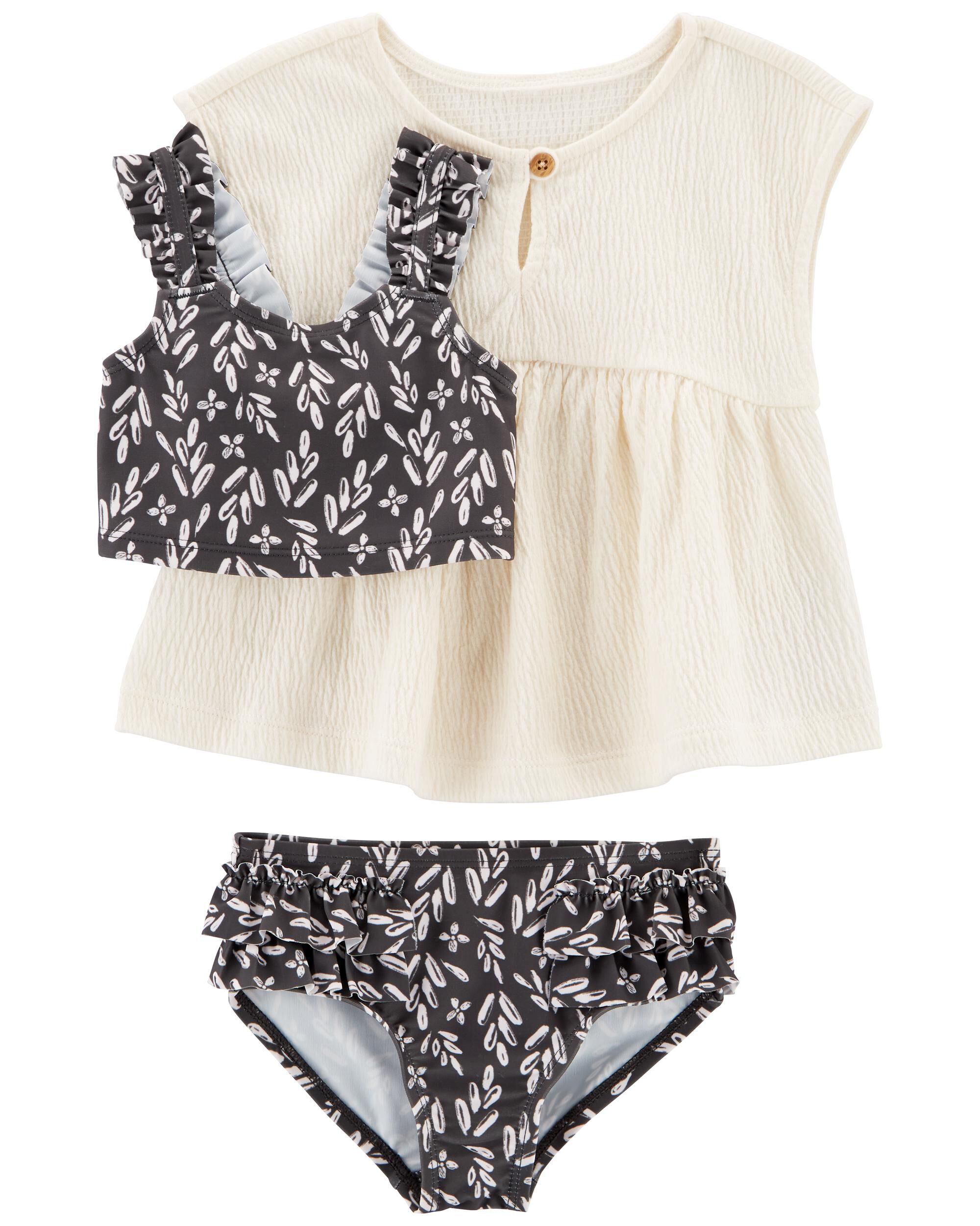 3 Pack Swimsuit and Coverup Set