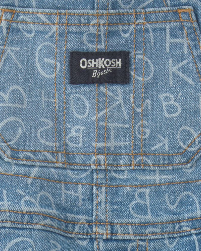 Baby Alphabet Overalls - Light Wash, image 7 of 8 slides