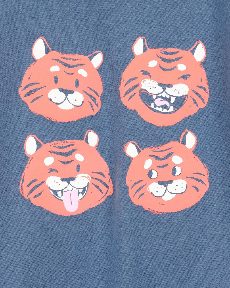 Toddler Cheetah Print Short-Sleeve Graphic Tee - Blue, image 2 of 3 slides