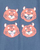 Toddler Cheetah Print Short-Sleeve Graphic Tee - Blue, image 2 of 3 slides