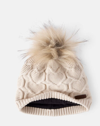 Toddler Girl KOMBI Cable Heart Pompom for Kids, 