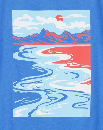 Kid Scenic Beach  Short-Sleeve Graphic Tee - Blue, 