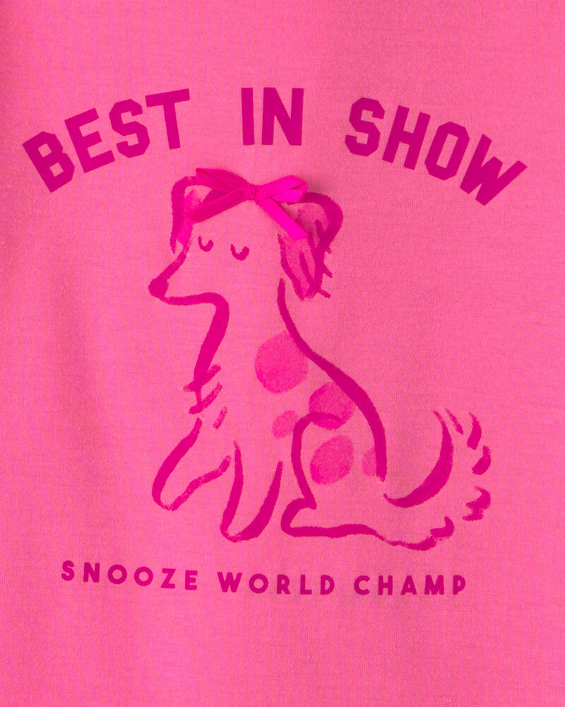 Girls 2-Pack 'Best In Show' Heart Loose Fit Night Gown - Pink, image 2 of 4 slides