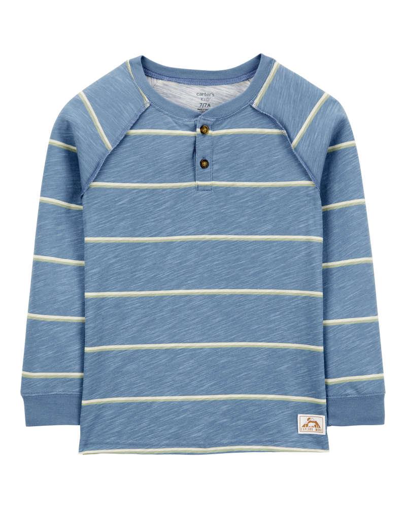 Kid Striped Henley Tee, image 1 of 3 slides